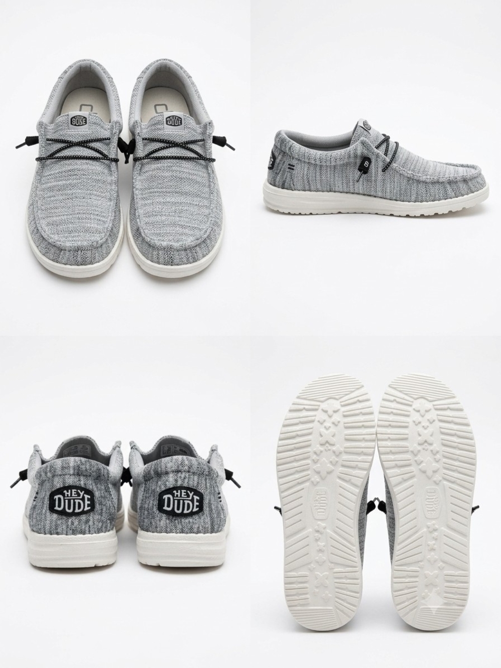 Hey Dude Kids Wally Knit Slip-On Shoes in Light Gray